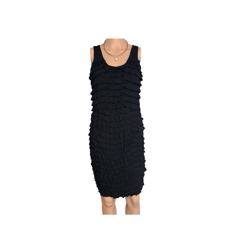 Design History Black Ruffle‑Front Sleeveless‎ Dress – Size Small